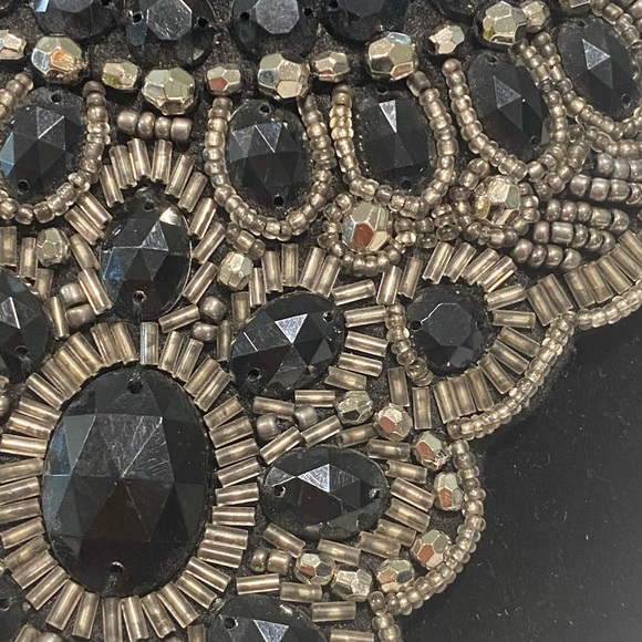 Statement Bib Necklace Silver Black Classic Glam Festival Jewelry OS - Picture 6 of 12